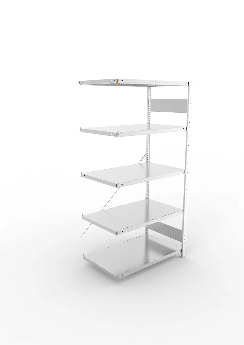 Metallregal Pro-Flex Stecksystem Anbauregal – 200×100×60 cm, 150 kg, verzinkt, 5 Böden