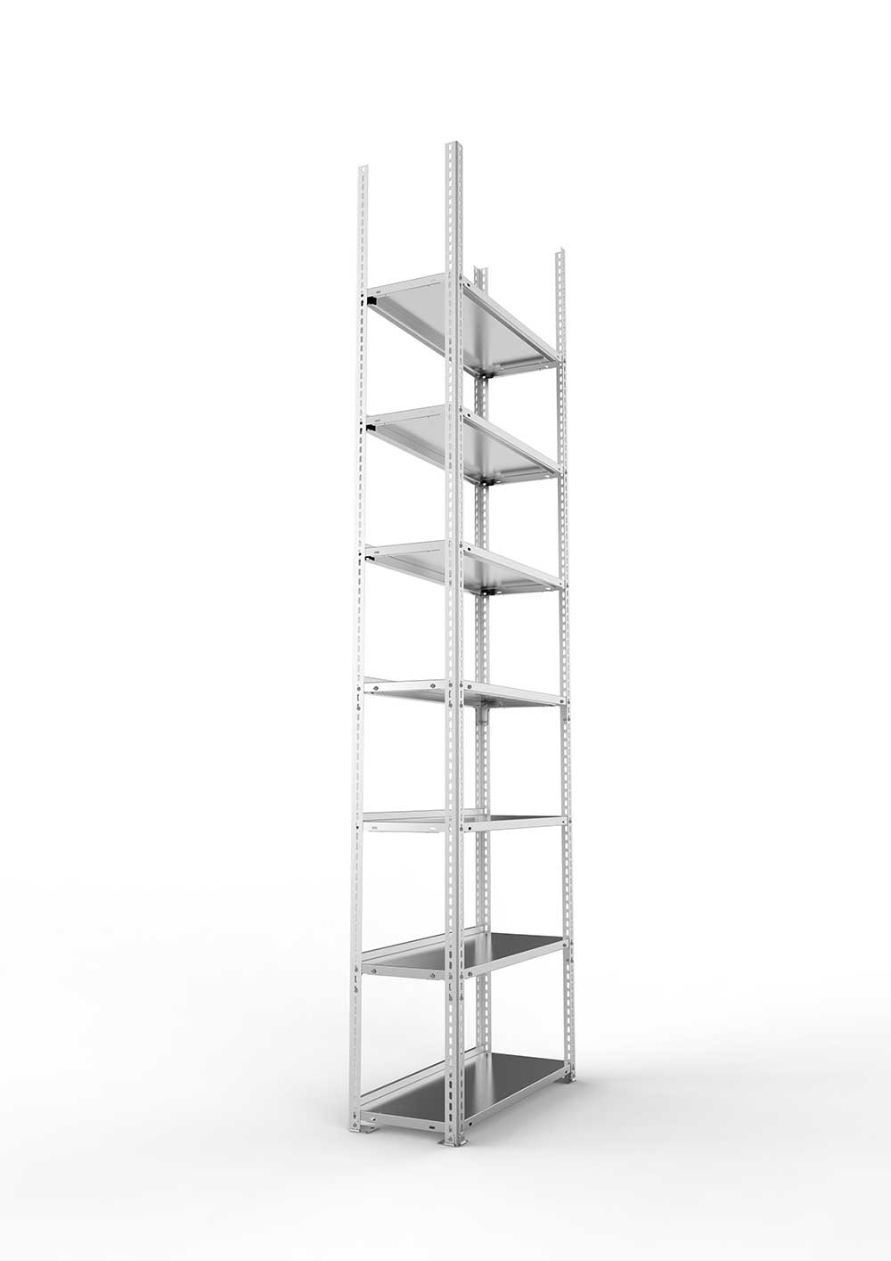 Büroregal Pro Schraubsystem Grundregal – 250×75×30 cm, verzinkt, einseitig
