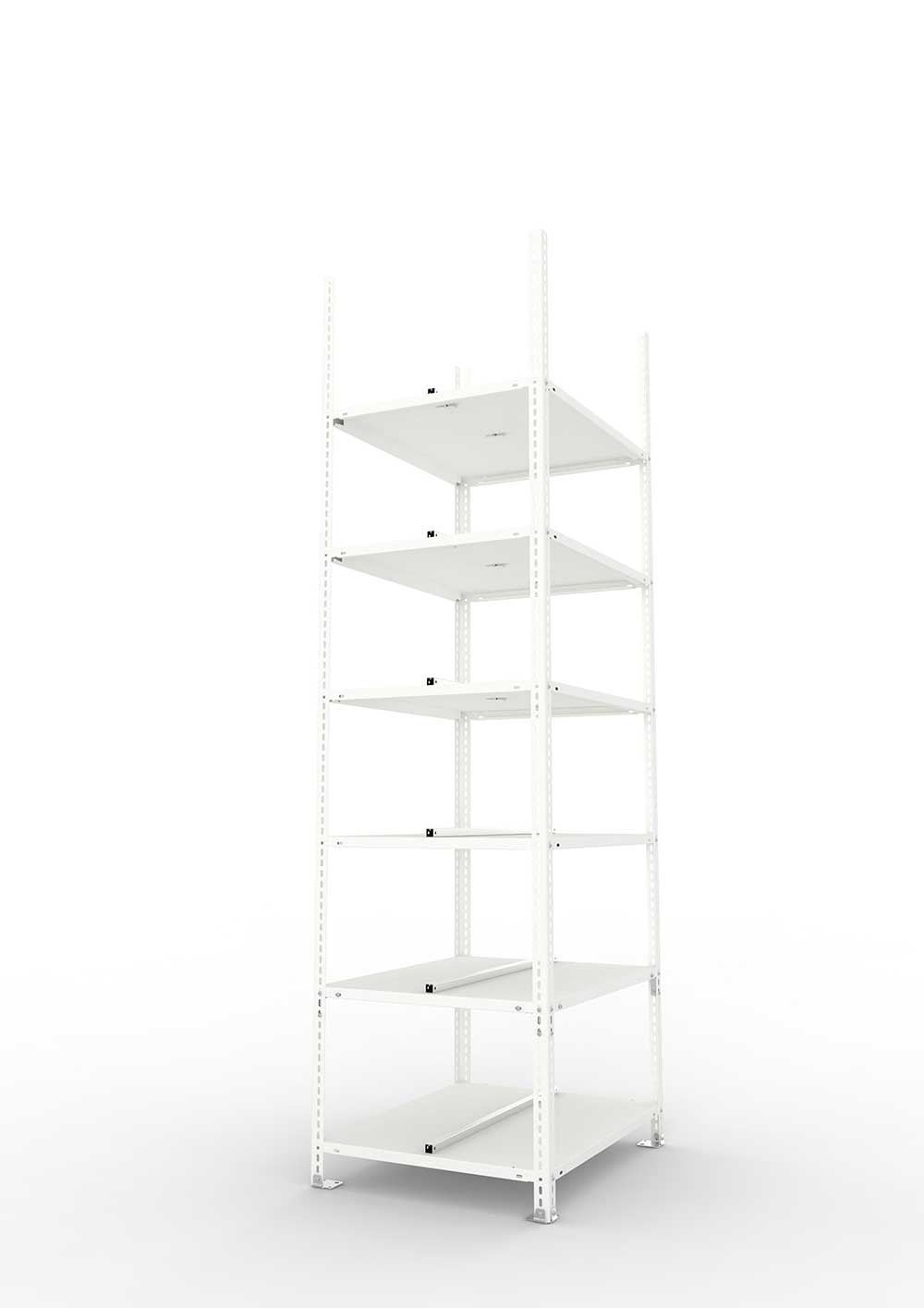 Büroregal Pro Schraubsystem Grundregal – 220×75×60 cm, RAL 7035