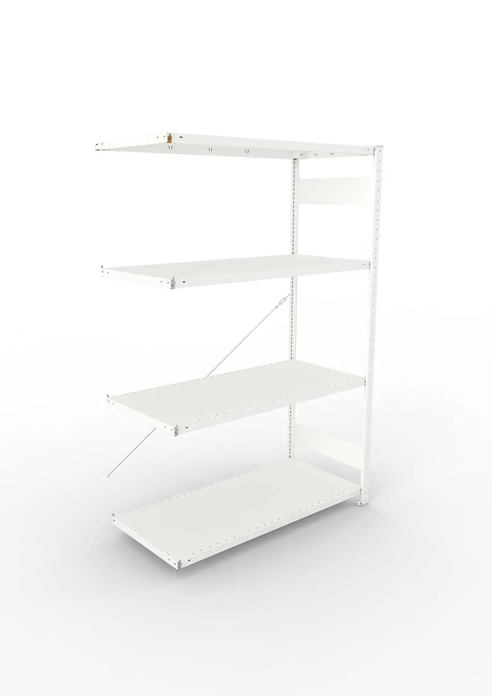Metallregal Pro-Max Stecksystem Anbauregal – 200×130×60 cm, 230 kg, RAL 7035, 4 Böden