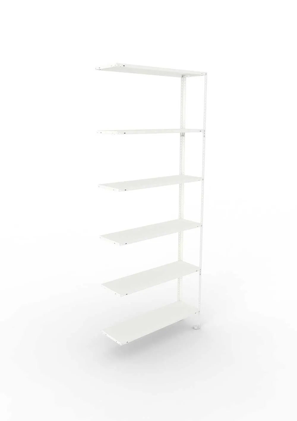 Metallregal FIX 80 Anbauregal für Regalsystem Metall 2500 x 1000 x 300 RAL 7035 kpl. mit 6 Böden