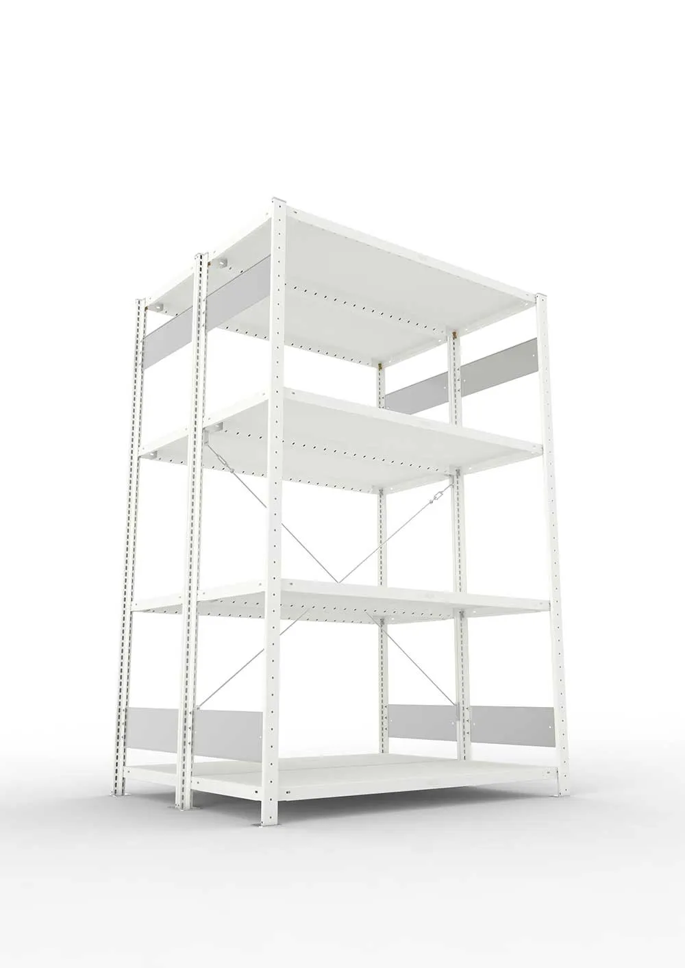 Metallregal Pro-Flex Stecksystem Doppelgrundregal – 200×130×50 cm, 230 kg, RAL 7035