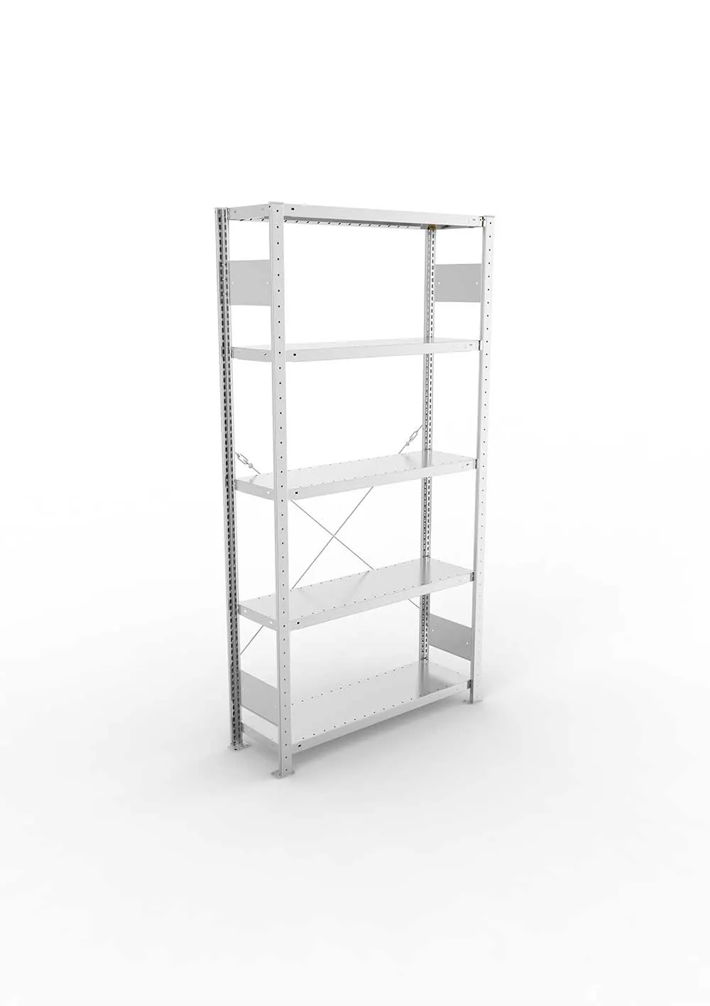 Kellerregal Pro-Flex Stecksystem Grundregal – 200×100×30 cm, 230 kg, verzinkt, 5 Böden