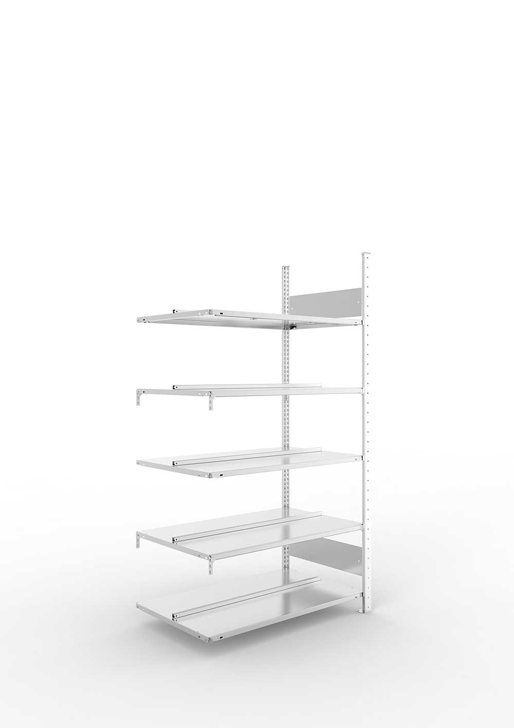 Büroregal Aktenregal als Steckregal AR 1850 x 1000 x 600 vzk kpl. mit 5 Böden ohne Abdeckboden - doppelseitig in der Frontalansicht – ideal für Produktdetails