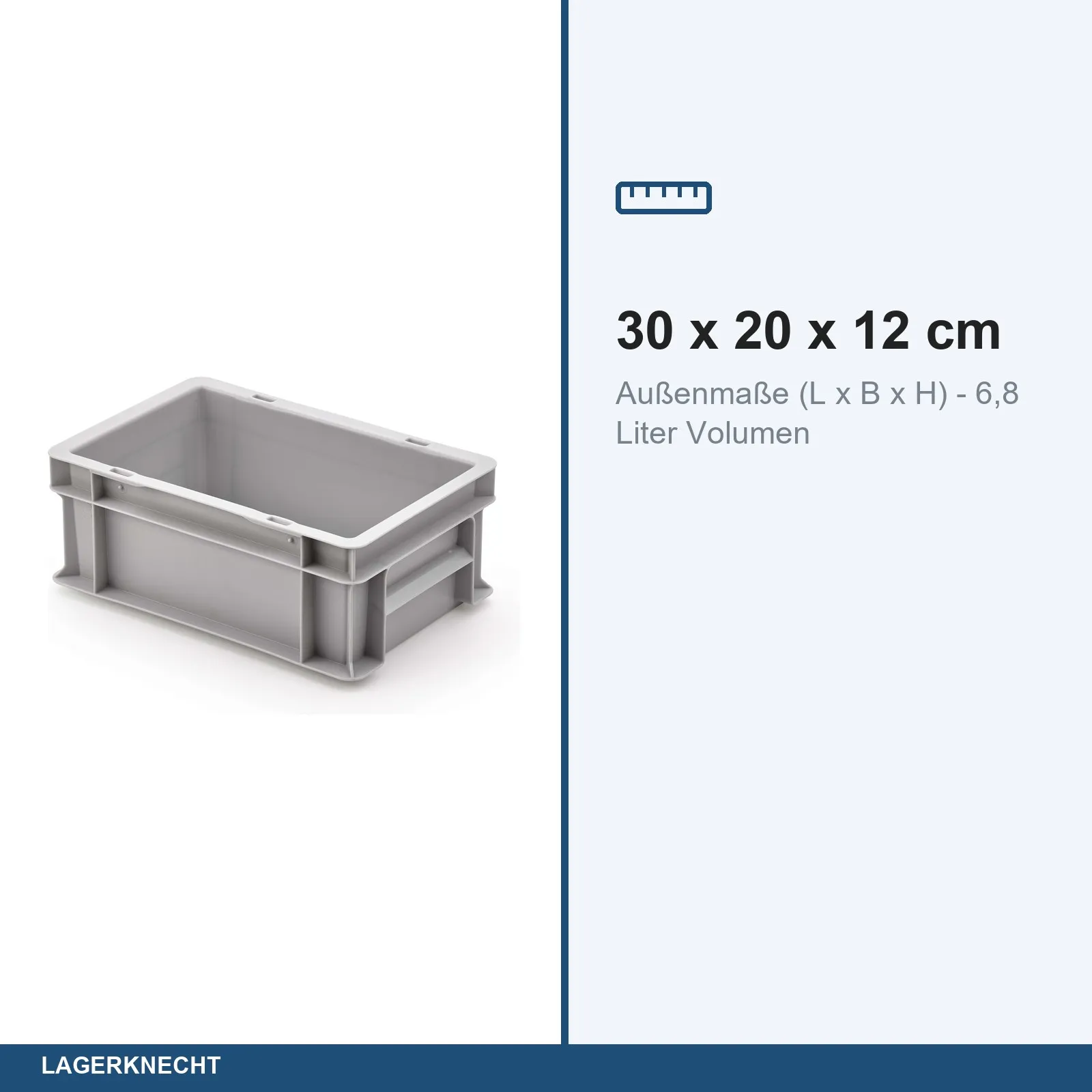 Eurobox 30x20x12 cm mit Scharnierdeckel, UNISTA