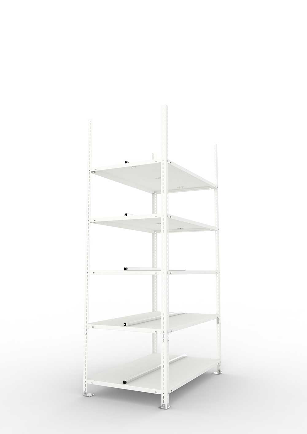 Büroregal Aktenregal GR 1850 x 1000 x 600 RAL 7035 kpl. Doppel mit 5 Böden – detaillierte Produktabbildung