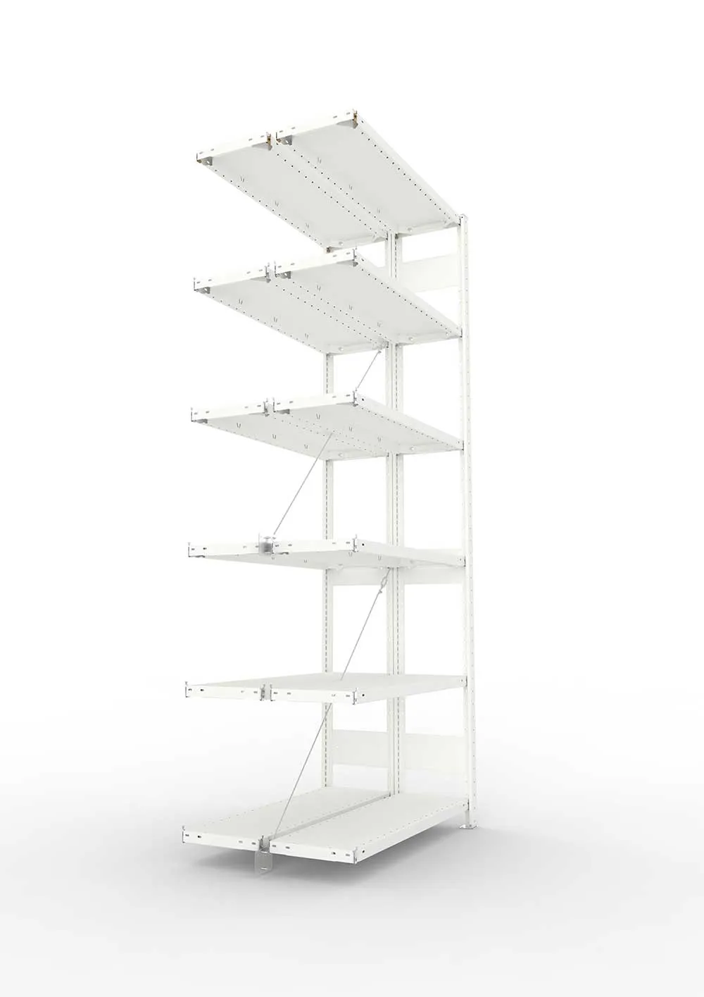 Metallregal Pro-Max Stecksystem Doppelanbauregal – 250×100×30 cm, 150 kg, RAL 7035