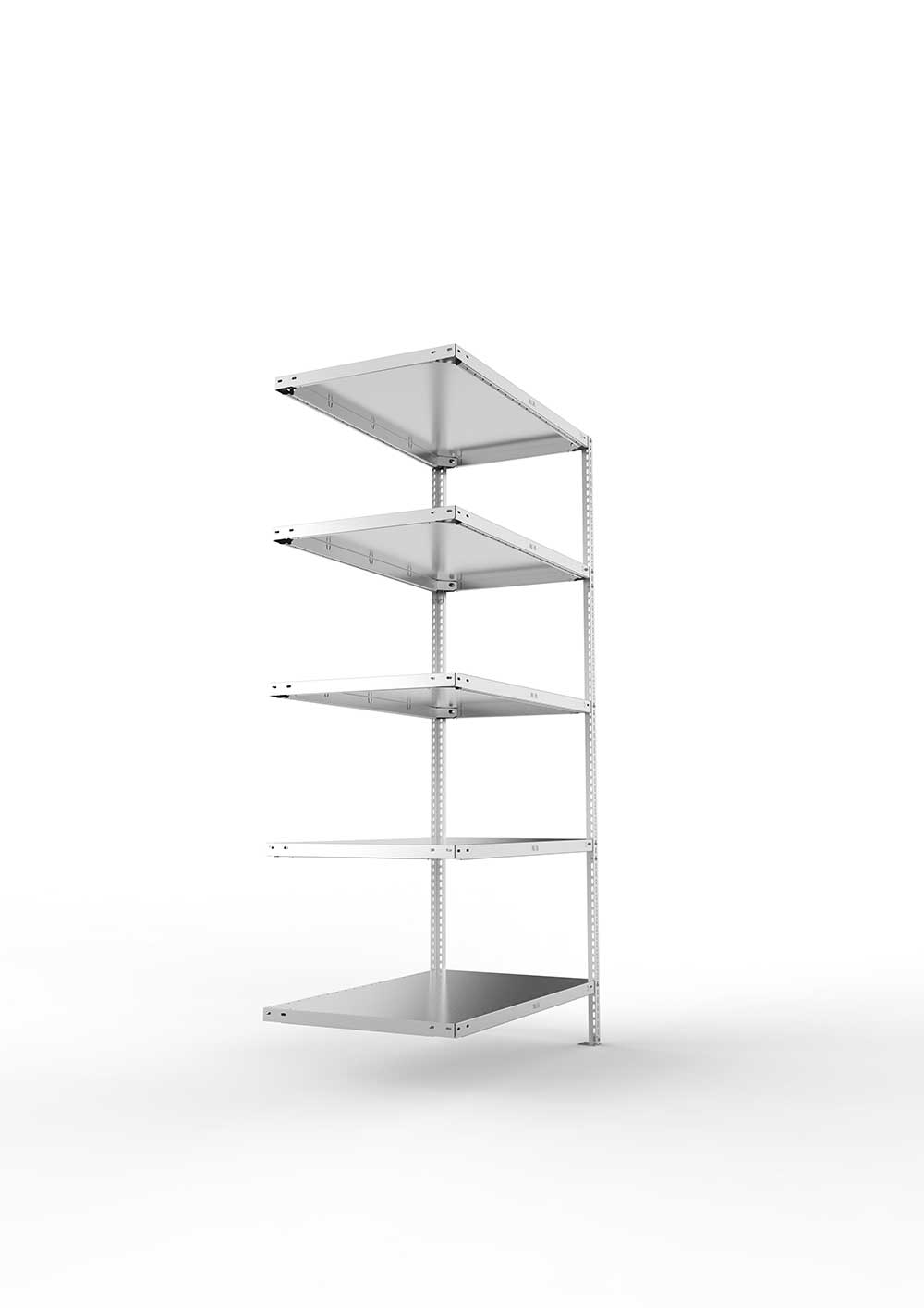 Kellerregal Pro Schraubsystem Anbauregal 200×100×60 cm, 150 kg, 5 Böden, verzinkt