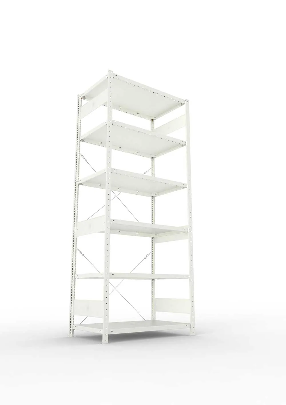 Metallregal Pro-Max Stecksystem Grundregal – 250×100×60 cm, 150 kg, RAL 7035, 6 Böden