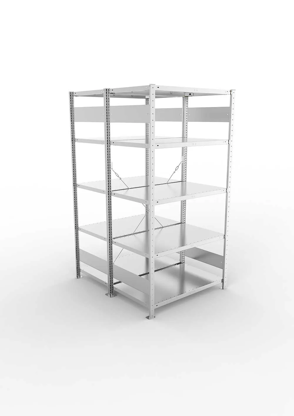 Metallregal Pro-Max Stecksystem Doppelgrundregal – 200×100×60 cm, 150 kg, verzinkt