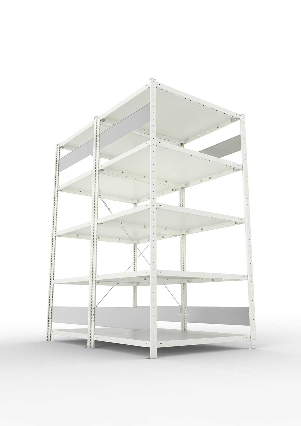 Metallregal Pro-Flex Stecksystem Doppelgrundregal – 200×100×80 cm, 230 kg, RAL 7035