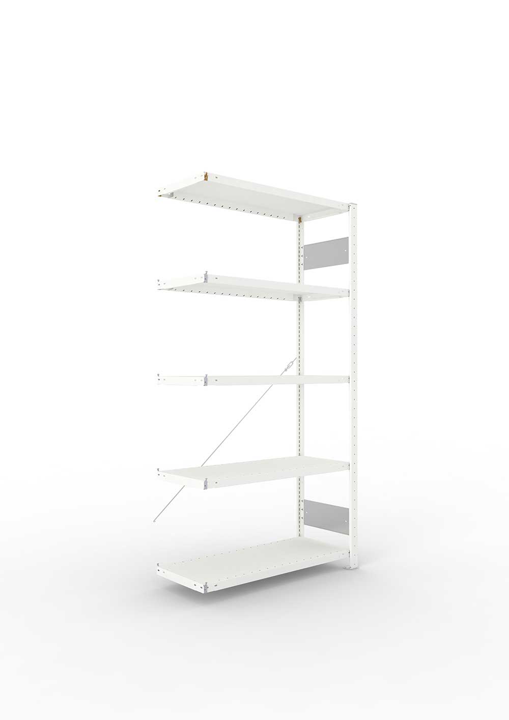 Metallregal Pro-Flex Stecksystem Anbauregal – 200×100×40 cm, 230 kg, RAL 7035, 5 Böden