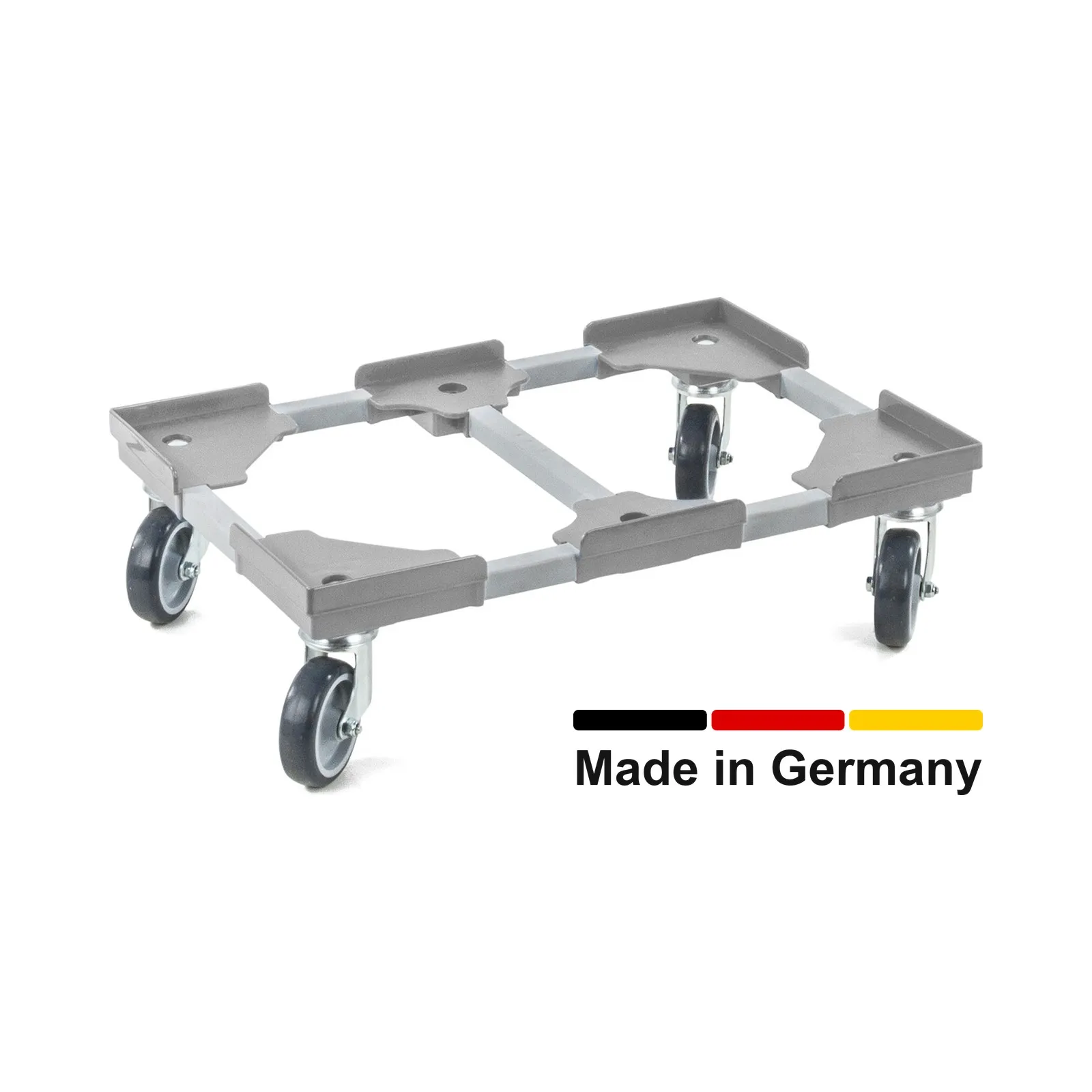 Transportroller VARIABLE - 600x400 - 1x unterteilt - Kunststoffräder 4 Lenkrollen Grau
