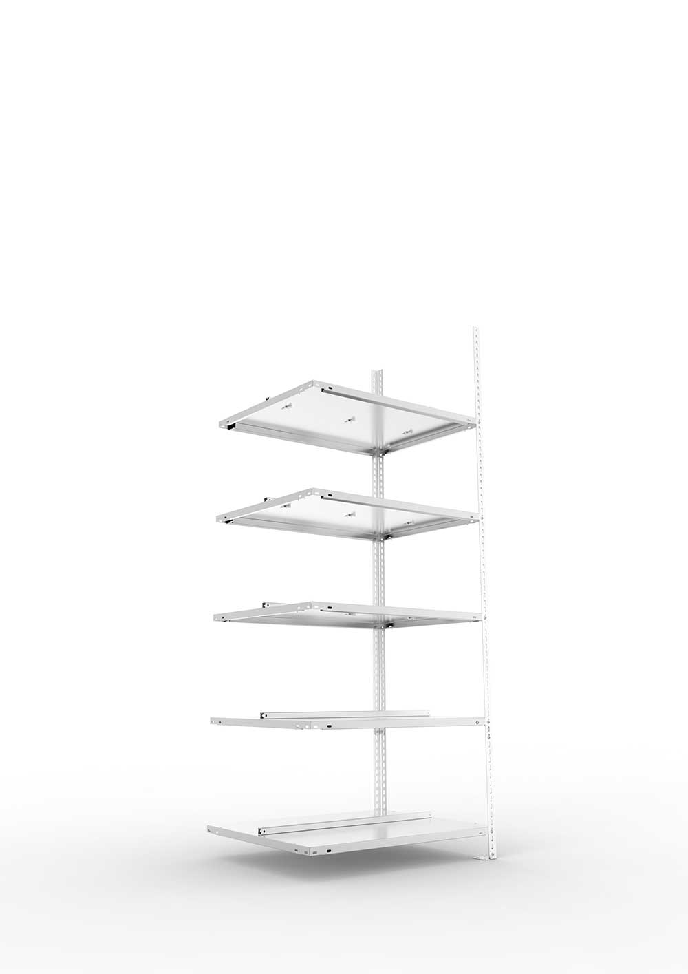 Büroregal Pro Schraubsystem Anbauregal – 185×75×60 cm, verzinkt