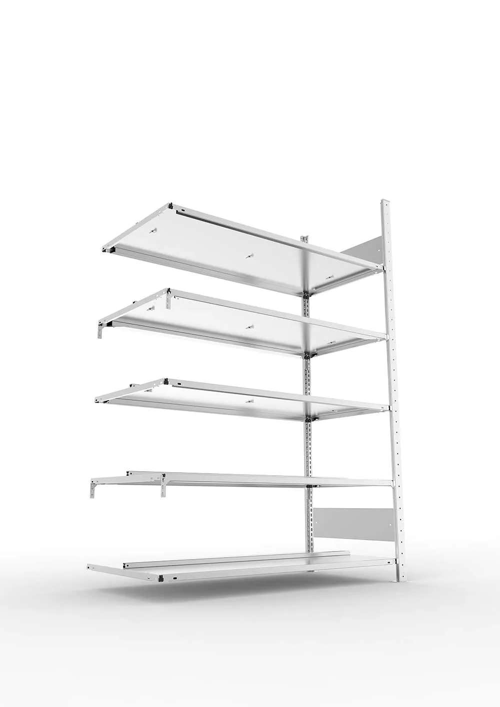 Büroregal Pro-Flex Stecksystem Anbauregal – 185×125×60 cm, verzinkt, doppelseitig
