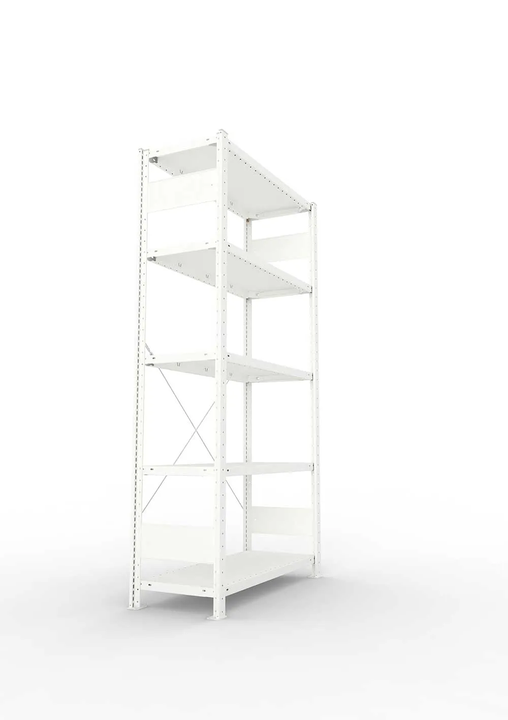 Metallregal Pro-Max Stecksystem Grundregal – 200×100×40 cm, 150 kg, RAL 7035, 5 Böden