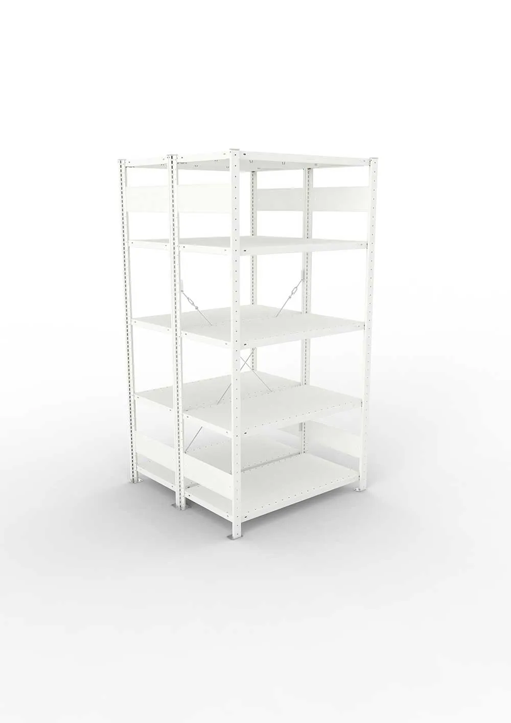 Metallregal Pro-Max Stecksystem Doppelgrundregal – 200×100×50 cm, 150 kg, RAL 7035