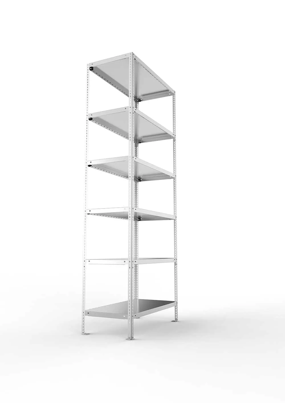 Kellerregal Pro Schraubsystem Grundregal 250×100×50 cm, 100 kg, 6 Böden, verzinkt