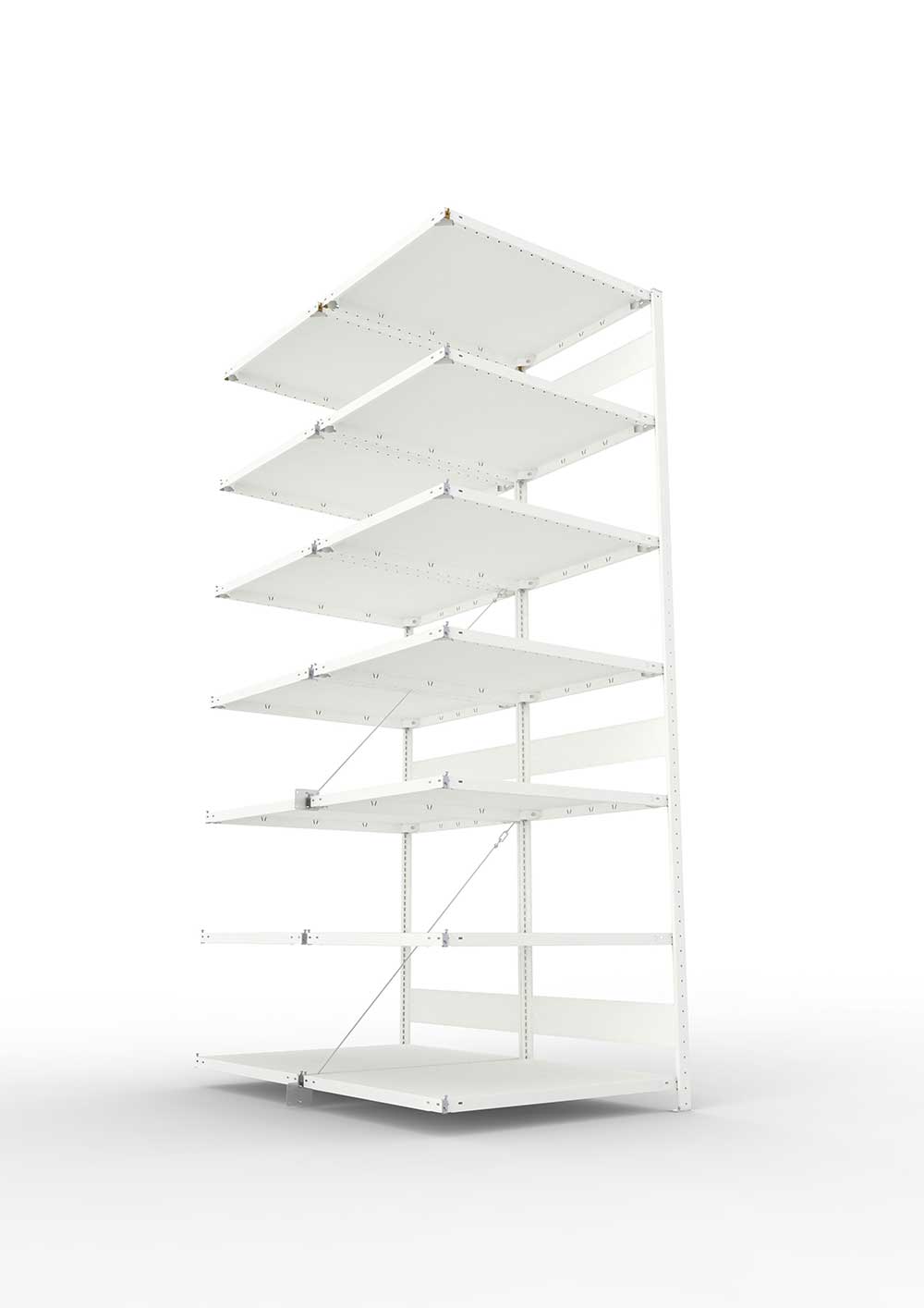 Metallregal Pro-Max Stecksystem Doppelanbauregal – 300×100×80 cm, 230 kg, RAL 7035