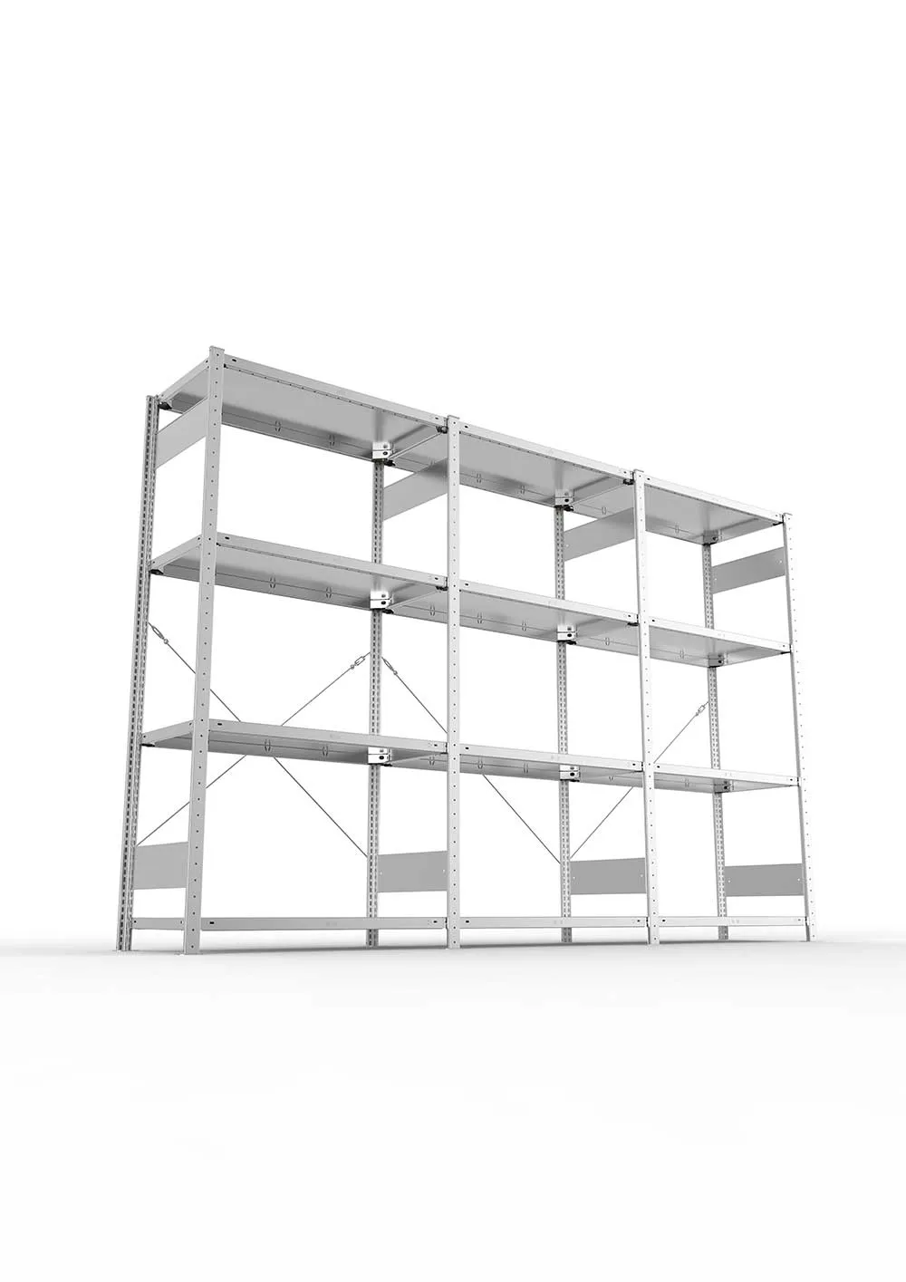 Metallregal SET 150 Regal 2000 x 3068 x 536 vzk kpl. mit 12 Böden ( 3 Felder )