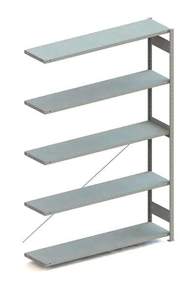Metallregal Pro-Max Stecksystem Anbauregal – 250×170×40 cm, 200 kg, verzinkt, 5 Böden