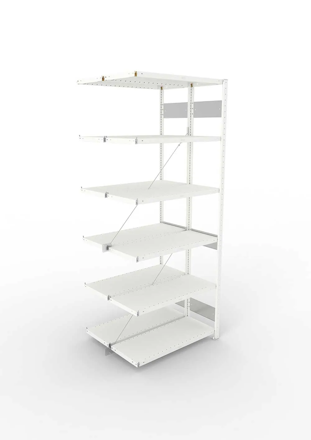 Metallregal Pro-Flex Stecksystem Doppelanbauregal – 250×100×30 cm, 230 kg, RAL 7035