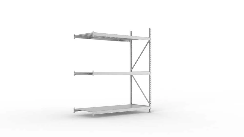 Weitspannregal Anbauregal 220×180×80 cm – Stahlpaneele, verzinkt