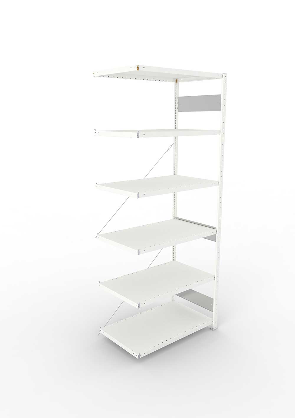 Metallregal Pro-Flex Stecksystem Anbauregal – 250×100×60 cm, 230 kg, RAL 7035, 6 Böden