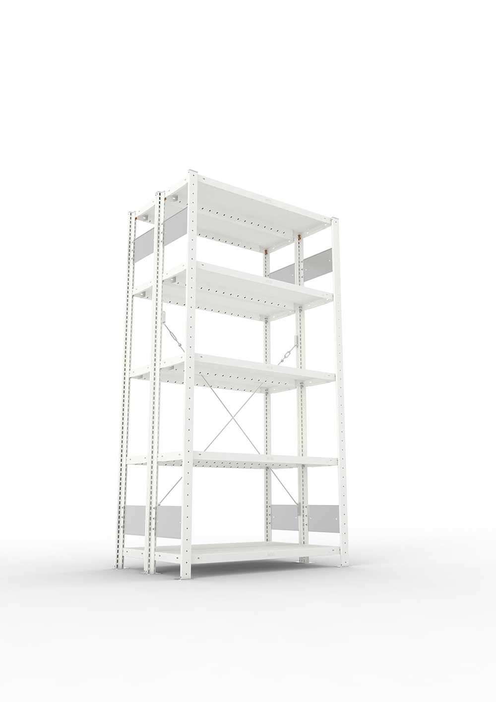 Metallregal Pro-Flex Stecksystem Doppelgrundregal – 200×100×30 cm, 230 kg, RAL 7035