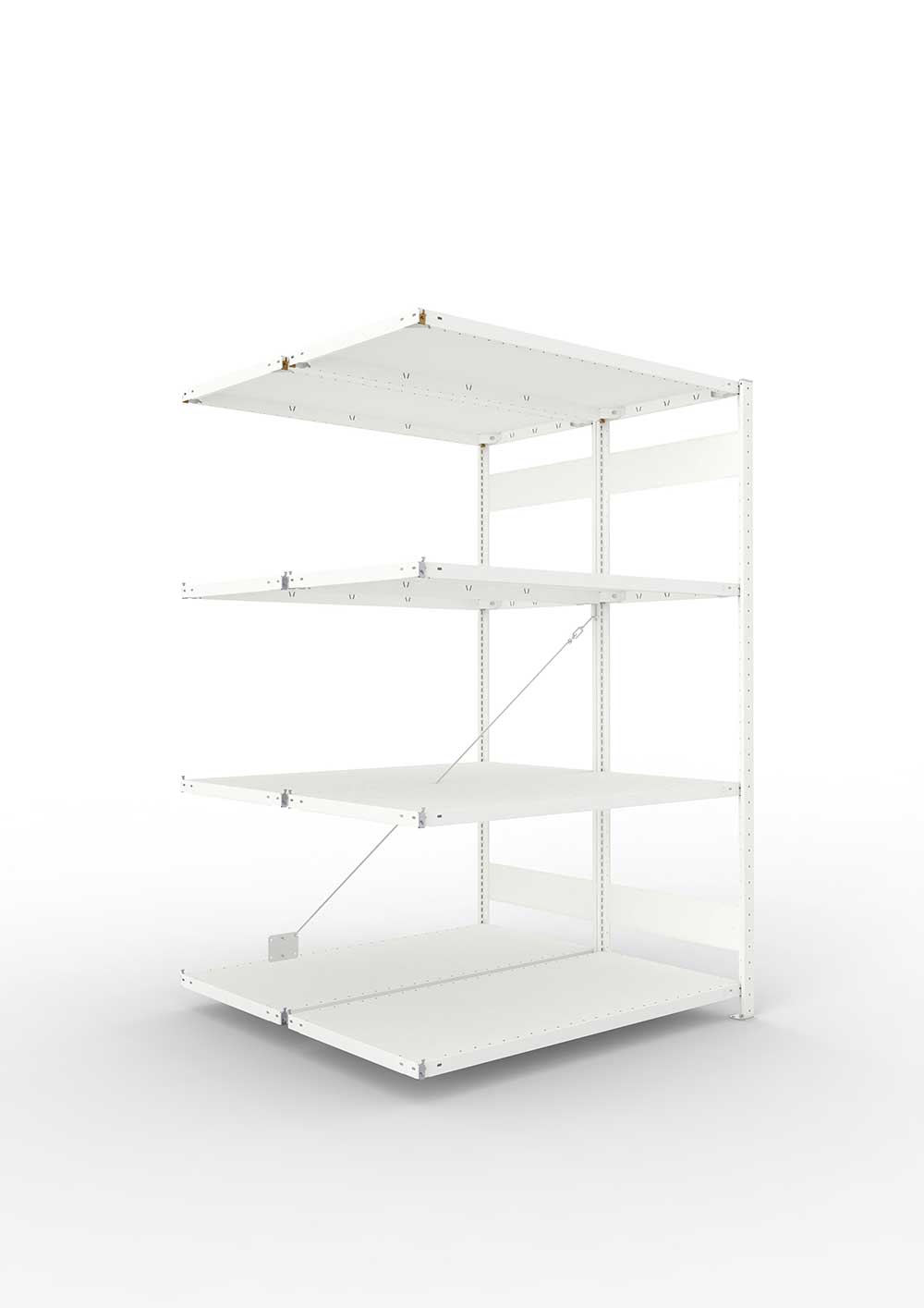 Metallregal Pro-Max Stecksystem Doppelanbauregal – 200×130×60 cm, 230 kg, RAL 7035