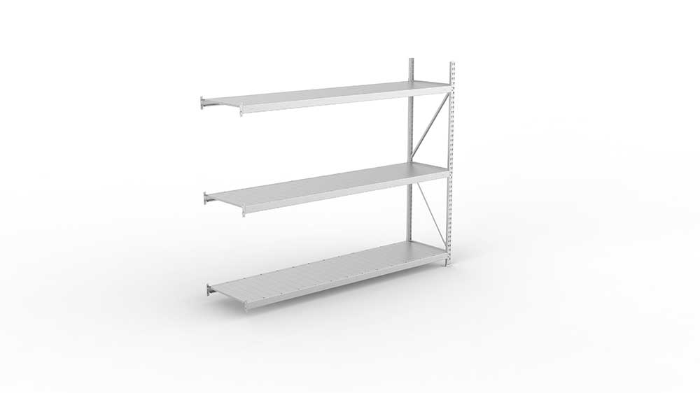 Weitspannregal Anbauregal 220×260×65 cm – Stahlpaneele, verzinkt