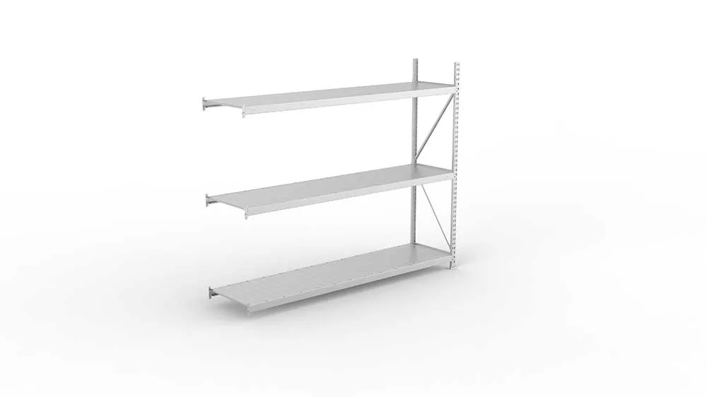 Weitspannregal Anbauregal 220×260×65 cm – Stahlpaneele, verzinkt