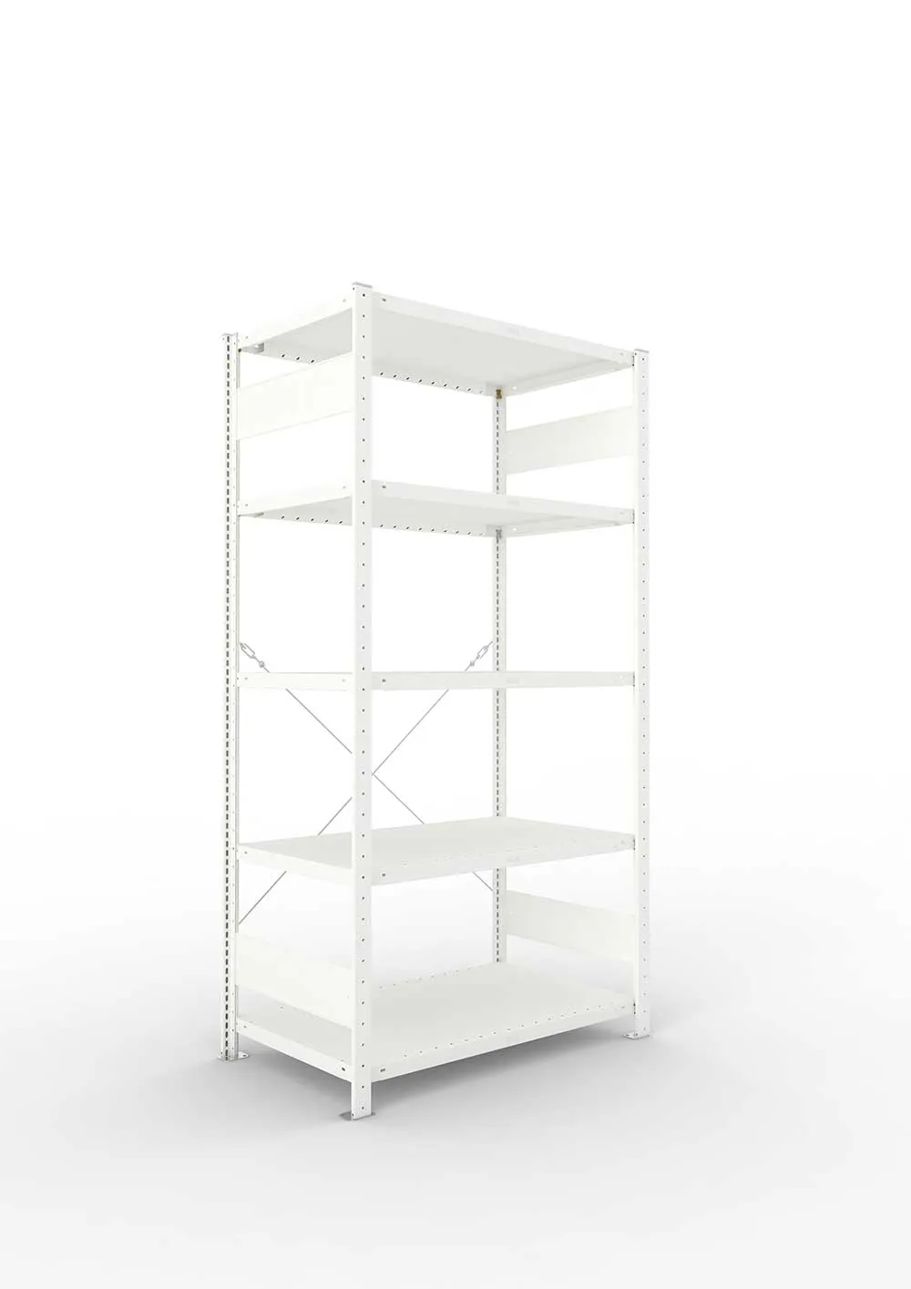 Metallregal Pro-Max Stecksystem Grundregal – 200×100×60 cm, 230 kg, RAL 7035, 5 Böden