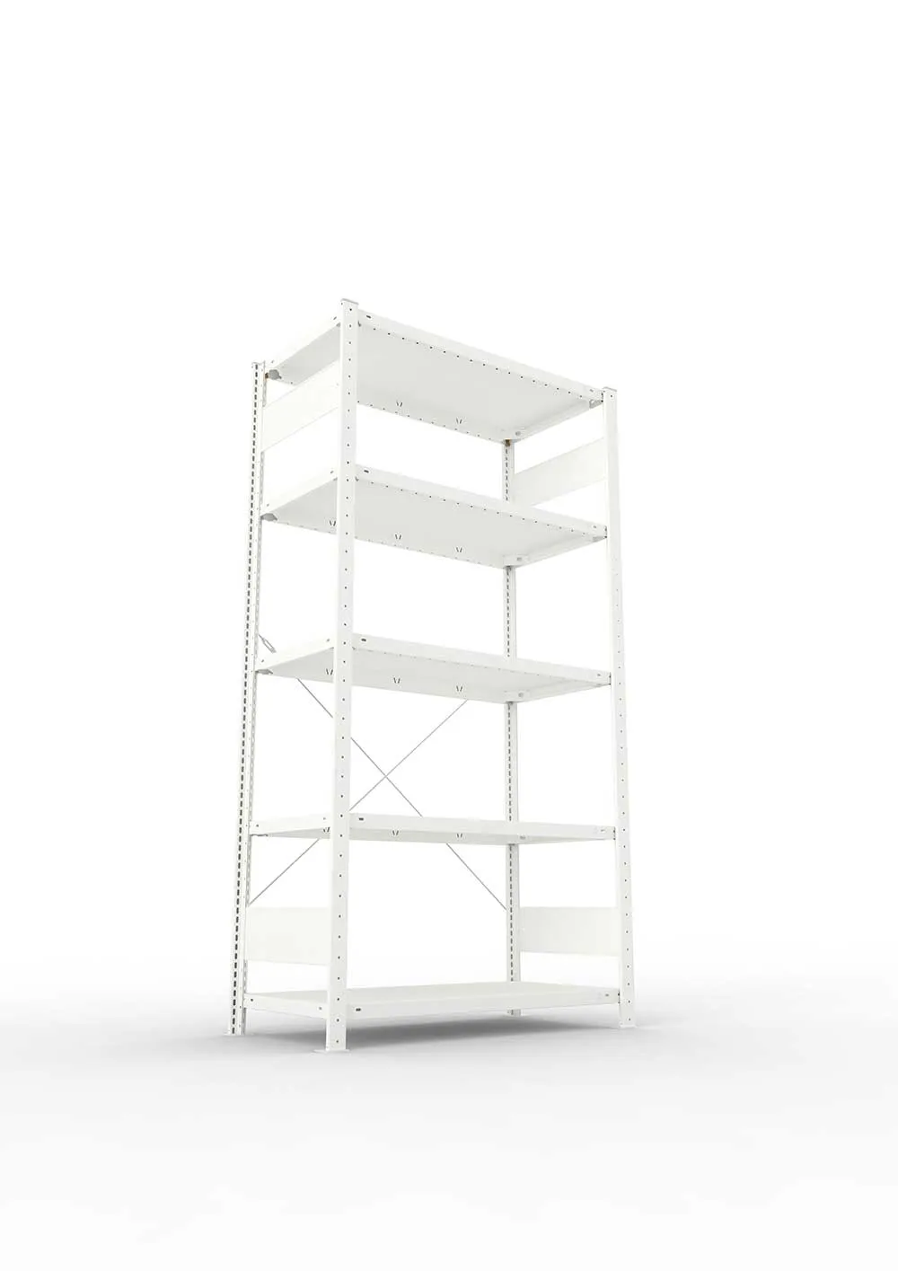 Metallregal Pro-Max Stecksystem Grundregal – 200×100×50 cm, 150 kg, RAL 7035, 5 Böden
