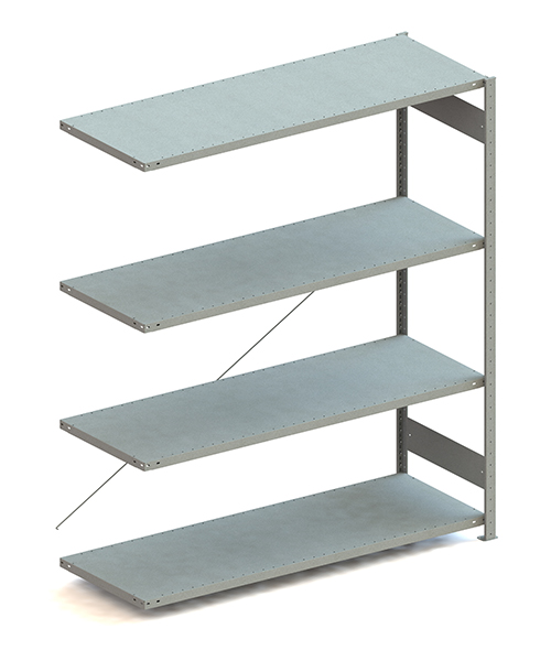 Metallregal Pro-Max Stecksystem Anbauregal – 200×170×60 cm, 200 kg, verzinkt, 4 Böden