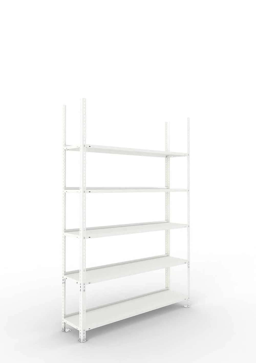 Büroregal Pro Schraubsystem Grundregal – 185×125×30 cm, RAL 7035, einseitig