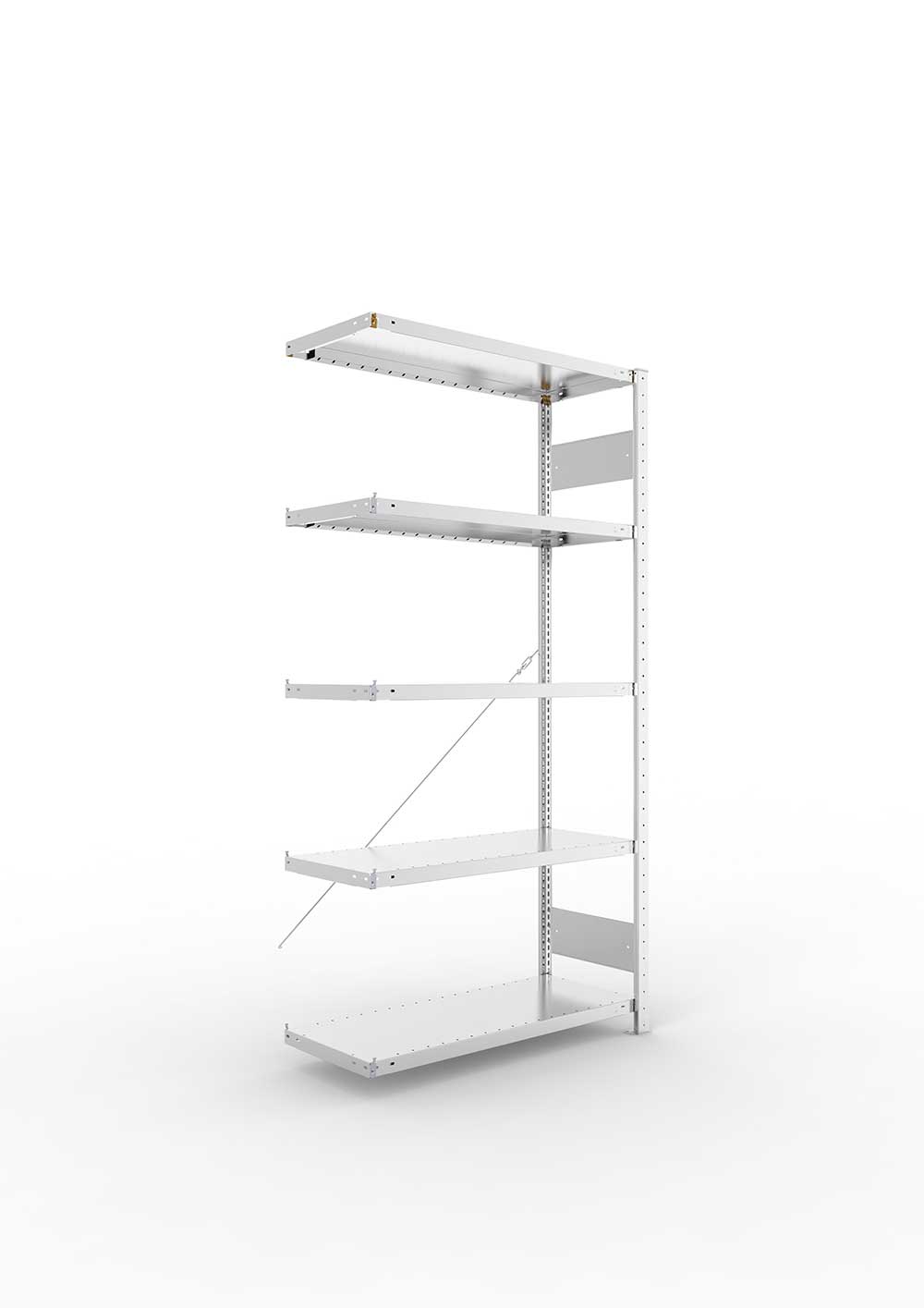 Kellerregal Pro-Flex Stecksystem Anbauregal – 200×100×40 cm, 230 kg, verzinkt, 5 Böden