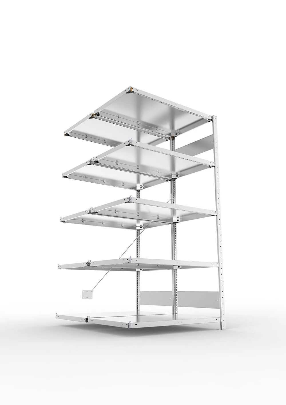 Metallregal Pro-Flex Stecksystem Doppelanbauregal – 200×100×60 cm, 150 kg, verzinkt