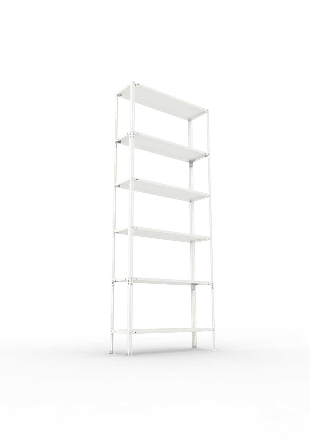 Metallregal FIX 80 Grundregal für Regalsystem Metall 2500 x 1000 x 300 RAL 7035 kpl. mit 6 Böden