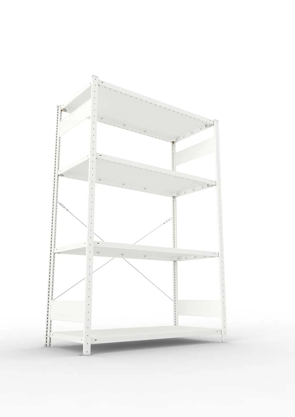 Metallregal Pro-Max Stecksystem Grundregal – 200×130×60 cm, 230 kg, RAL 7035, 4 Böden