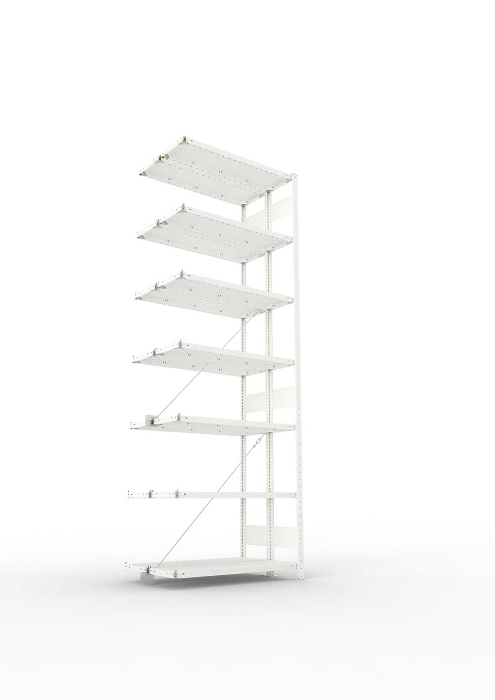 Metallregal Pro-Max Stecksystem Doppelanbauregal – 300×100×30 cm, 150 kg, RAL 7035