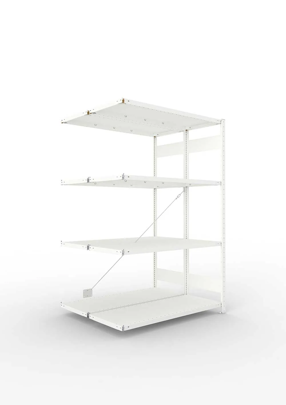 Metallregal Pro-Max Stecksystem Doppelanbauregal – 200×130×50 cm, 230 kg, RAL 7035