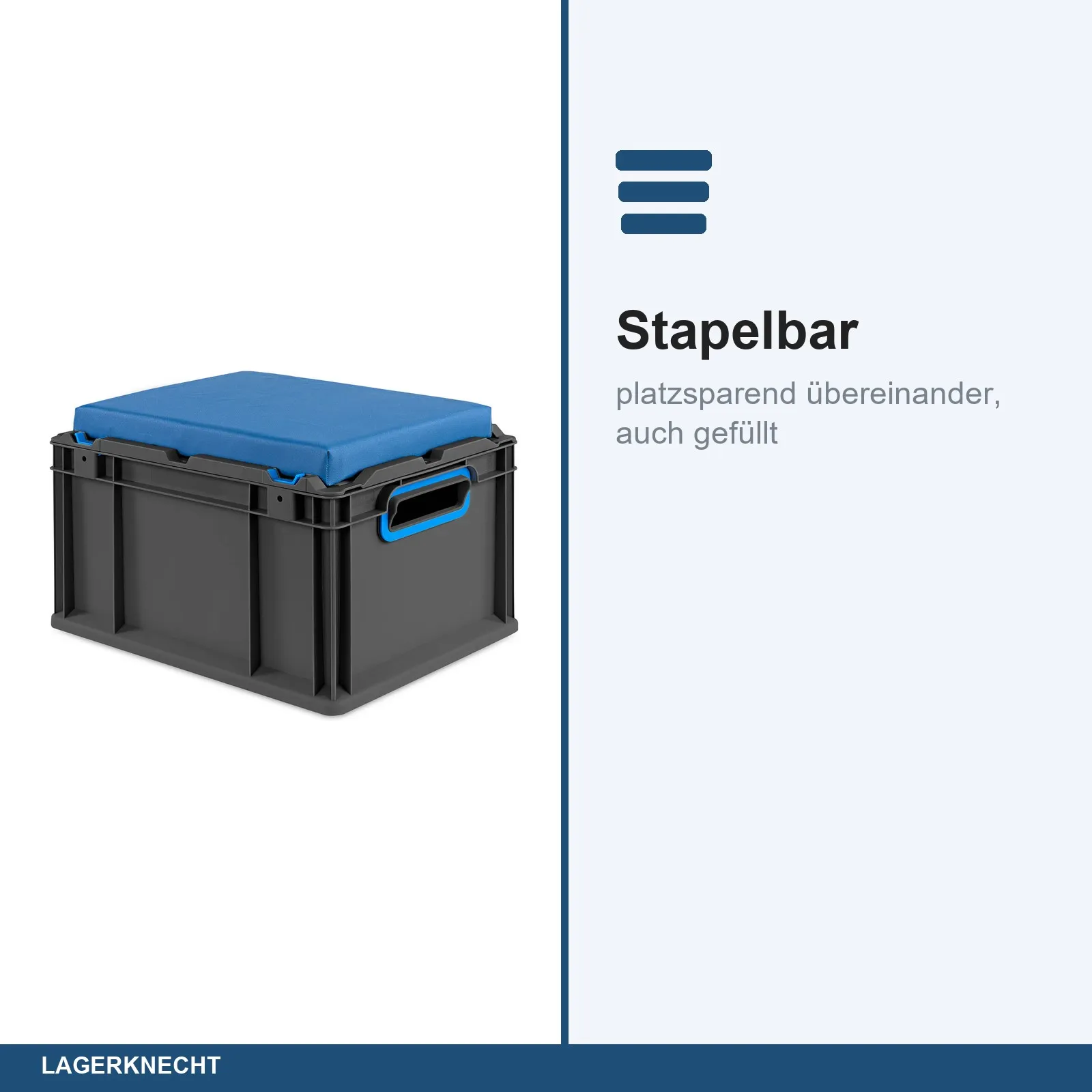 Seat Box 40x30x26 cm, NextGen Cycle, Griffe offen, blau