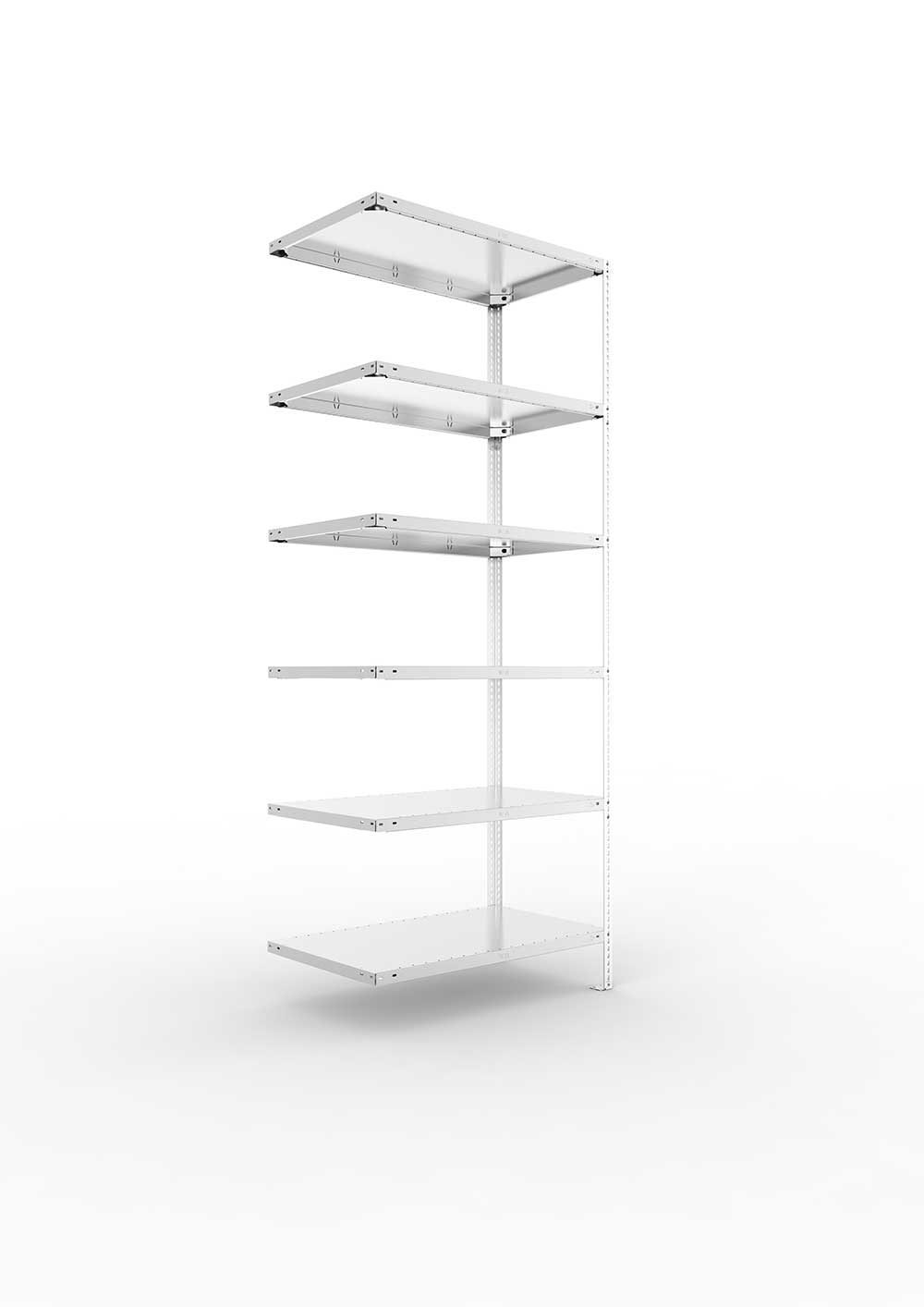 Kellerregal Pro Schraubsystem Anbauregal 250×100×60 cm, 150 kg, 6 Böden, verzinkt
