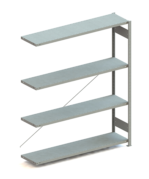 Metallregal Pro-Max Stecksystem Anbauregal – 200×170×40 cm, 200 kg, verzinkt, 4 Böden