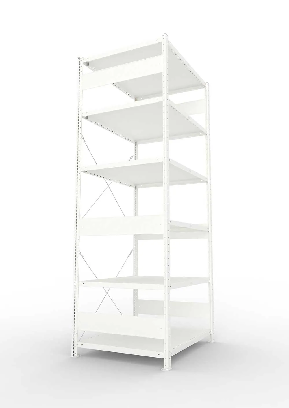 Metallregal Pro-Max Stecksystem Grundregal – 250×100×80 cm, 230 kg, RAL 7035, 6 Böden