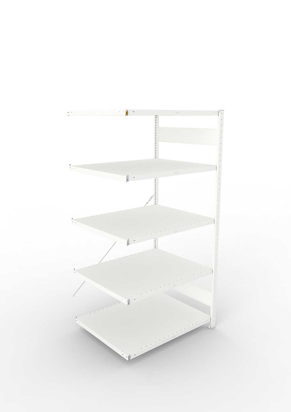 Metallregal Pro-Max Stecksystem Anbauregal – 200×100×80 cm, 230 kg, RAL 7035, 5 Böden