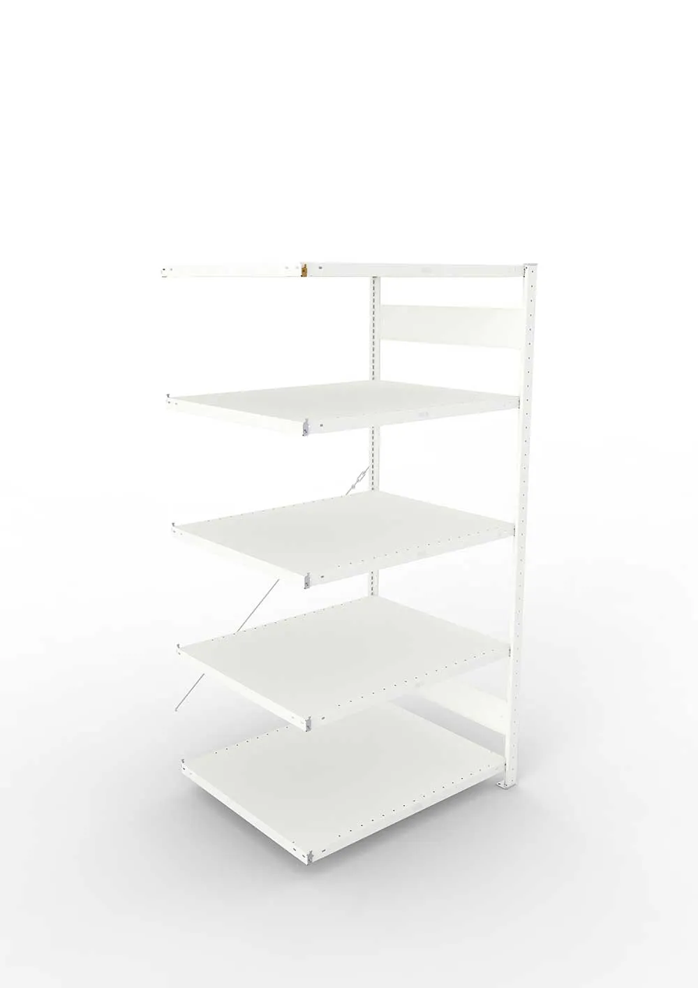 Metallregal Pro-Max Stecksystem Anbauregal – 200×100×80 cm, 230 kg, RAL 7035, 5 Böden