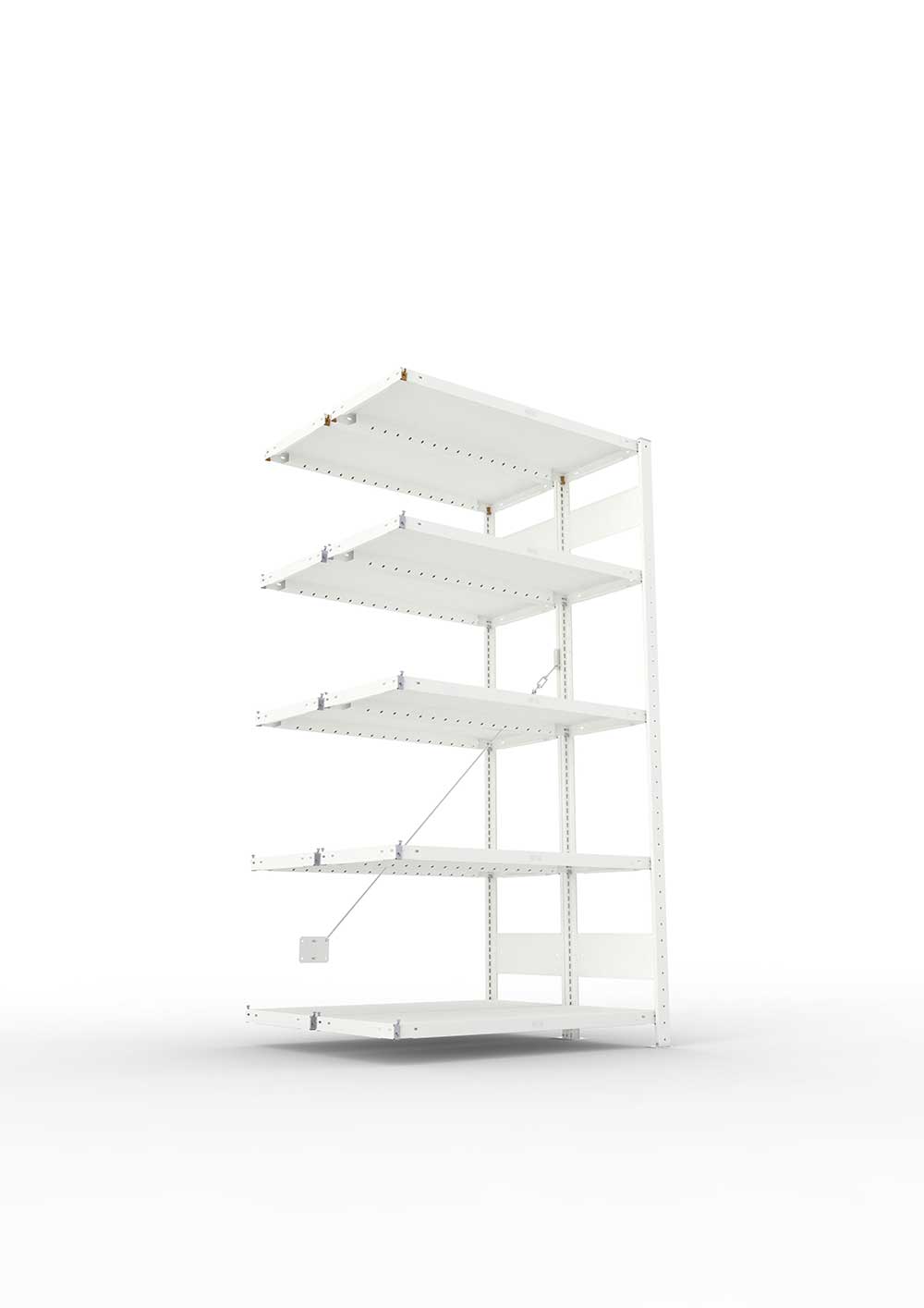 Metallregal Pro-Max Stecksystem Doppelanbauregal – 200×100×40 cm, 230 kg, RAL 7035