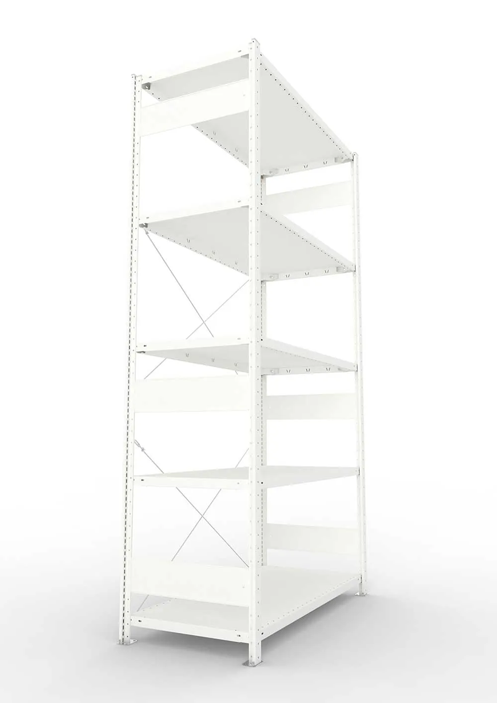 Metallregal Pro-Max Stecksystem Grundregal – 250×130×60 cm, 230 kg, RAL 7035, 5 Böden